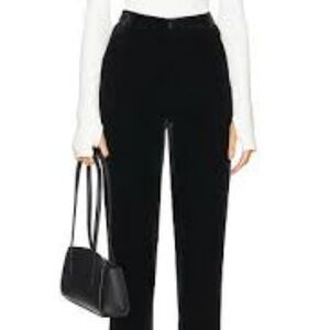 NWT L’Agence Velour Trouser Pants - Black - Women’s Size 18